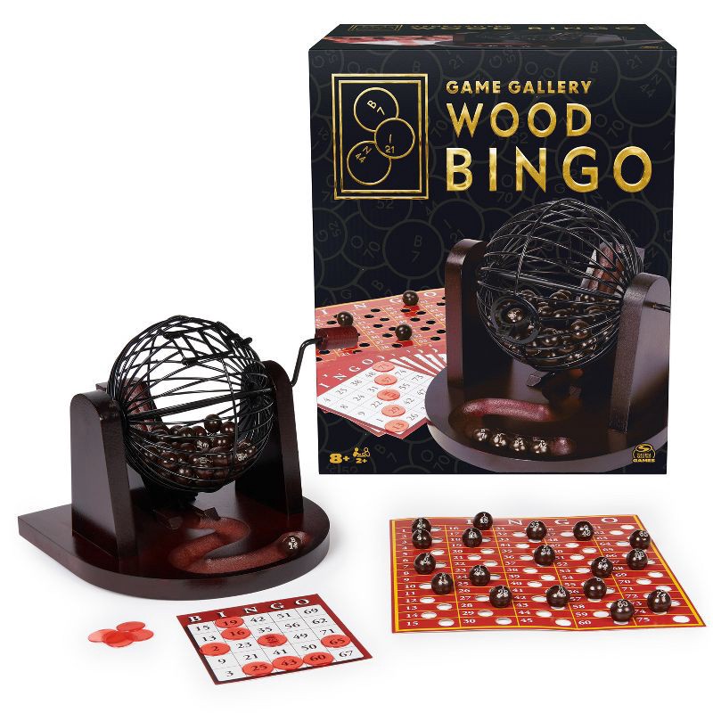 slide 1 of 7, Game Gallery Wood Bingo Set, 1 ct