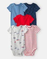 Carters Baby 5-Pack Nautical Multipack Bodysuits - Red/White/Blue Red/White/Blue 12M
