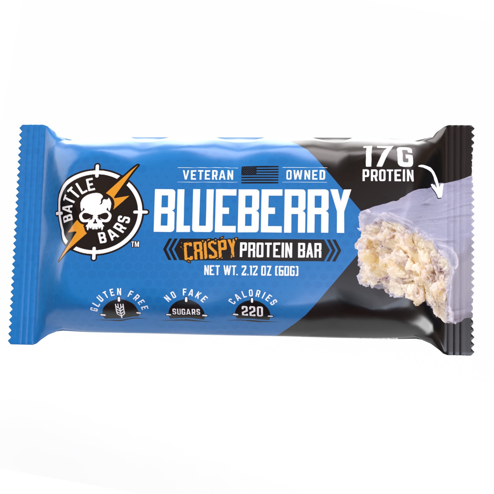 slide 1 of 1, Battle Bars 17g Protein Bar - Blueberry, 2.12 oz