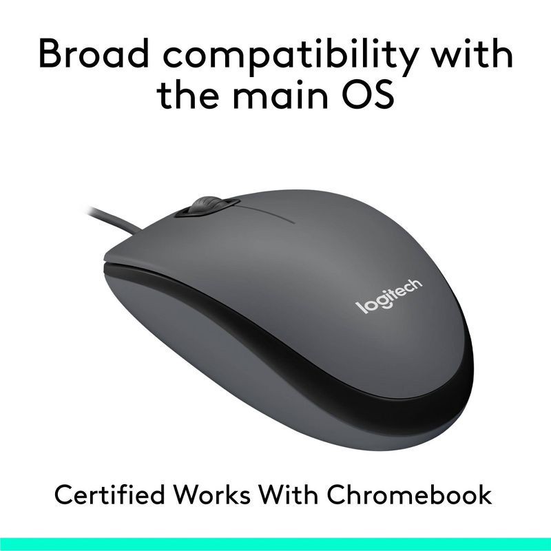 slide 5 of 8, Logitech M100 Wired Mouse - Gray, 1 ct