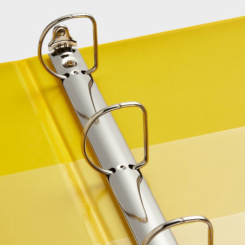 slide 3 of 3, 1.5" 3 Ring Binder Clear View Yellow - up&up™: D Rings, 375 Sheet Capacity, 4 Pockets, Cardboard & Polypropylene, 375 sheets
