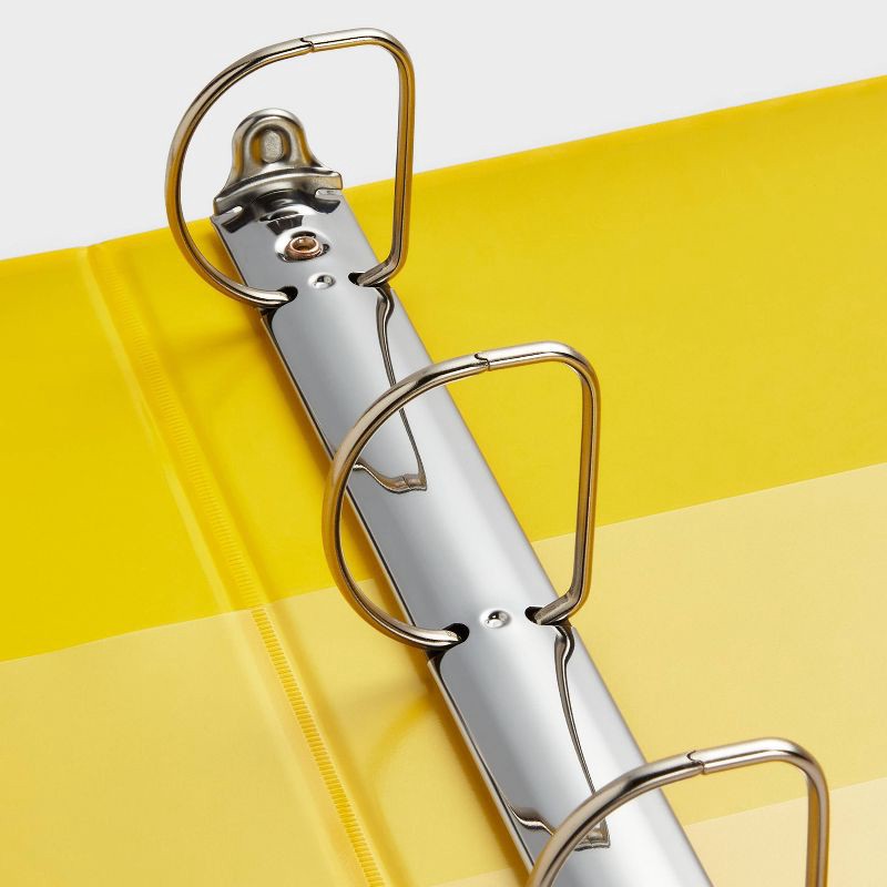 slide 3 of 3, 2" 3 Ring Binder Clear View Yellow - up&up™: D Rings, 500 Sheet Capacity, Internal Pockets, Cardboard & Polypropylene, 1 ct