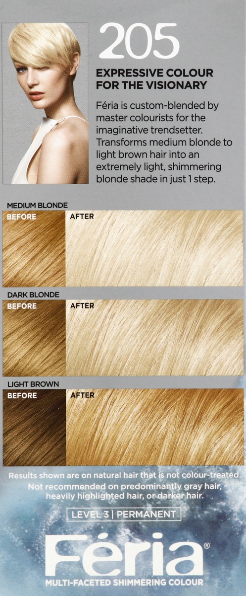 slide 3 of 4, L'Oréal Feria Extra Bleach Blonde 205 Hair Color, 1 ct