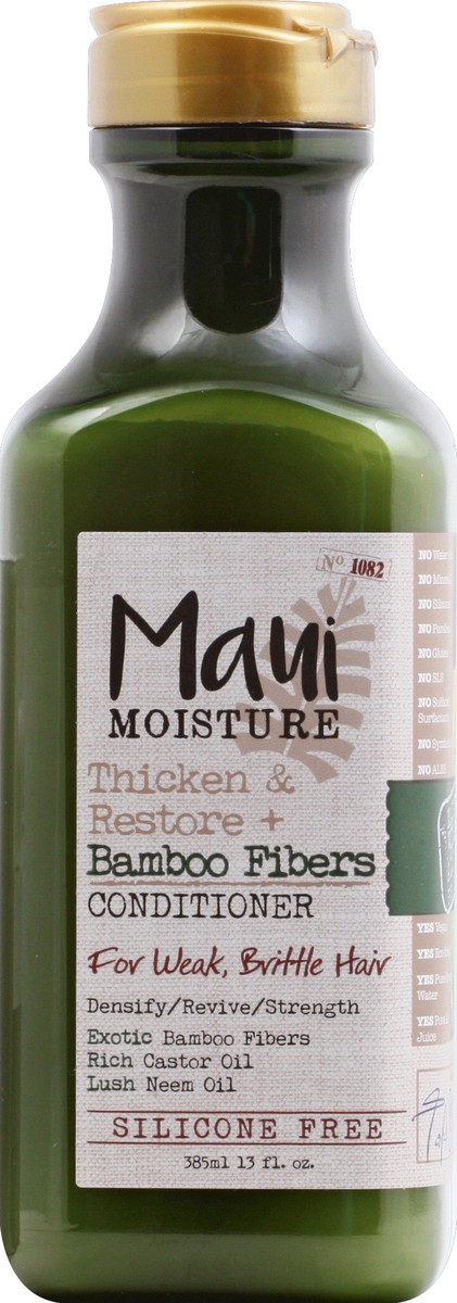 slide 4 of 7, Maui Moisture Thicken & Restore + Bamboo Fibers Conditioner For Weak Brittle Hair, 13 oz