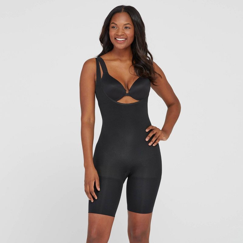 slide 4 of 6, ASSETS by SPANX Women's Remarkable Results All-In-One Body Slimmer - Black 1X: Ultra Firm Compression Shapewear, 1 ct
