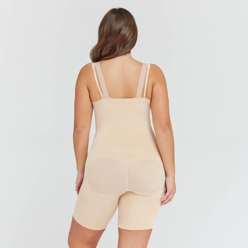 slide 6 of 7, ASSETS by SPANX Women's Remarkable Results All-In-One Body Slimmer - Light Beige M: Maximum Control, Adjustable Strap, 1 ct