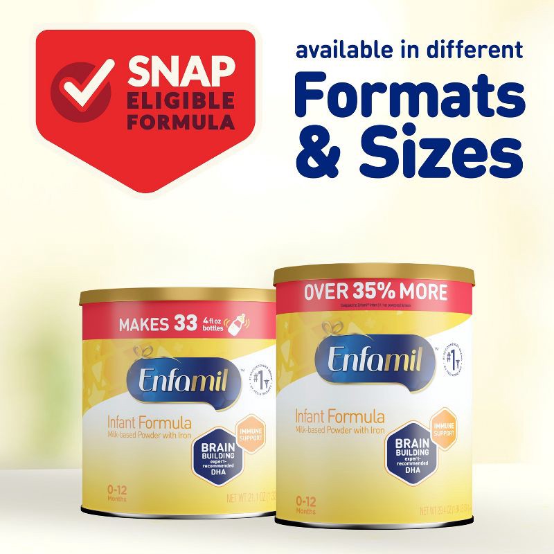 slide 6 of 11, Enfamil Milk-Based Powder Infant Formula - 21.1oz, 21.1 oz