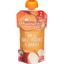 Happy Family HappyBaby Clearly Crafted Apples Sweet Potatoes & Granola Baby Food Pouch - 4oz