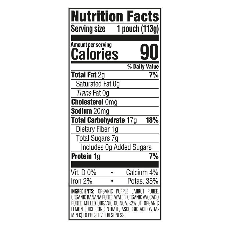 slide 9 of 10, Happy Baby Organics Clearly Crafted Stage 2 Meals Purple Carrots, Bananas, Avocados & Quinoa - 4oz, 4 oz