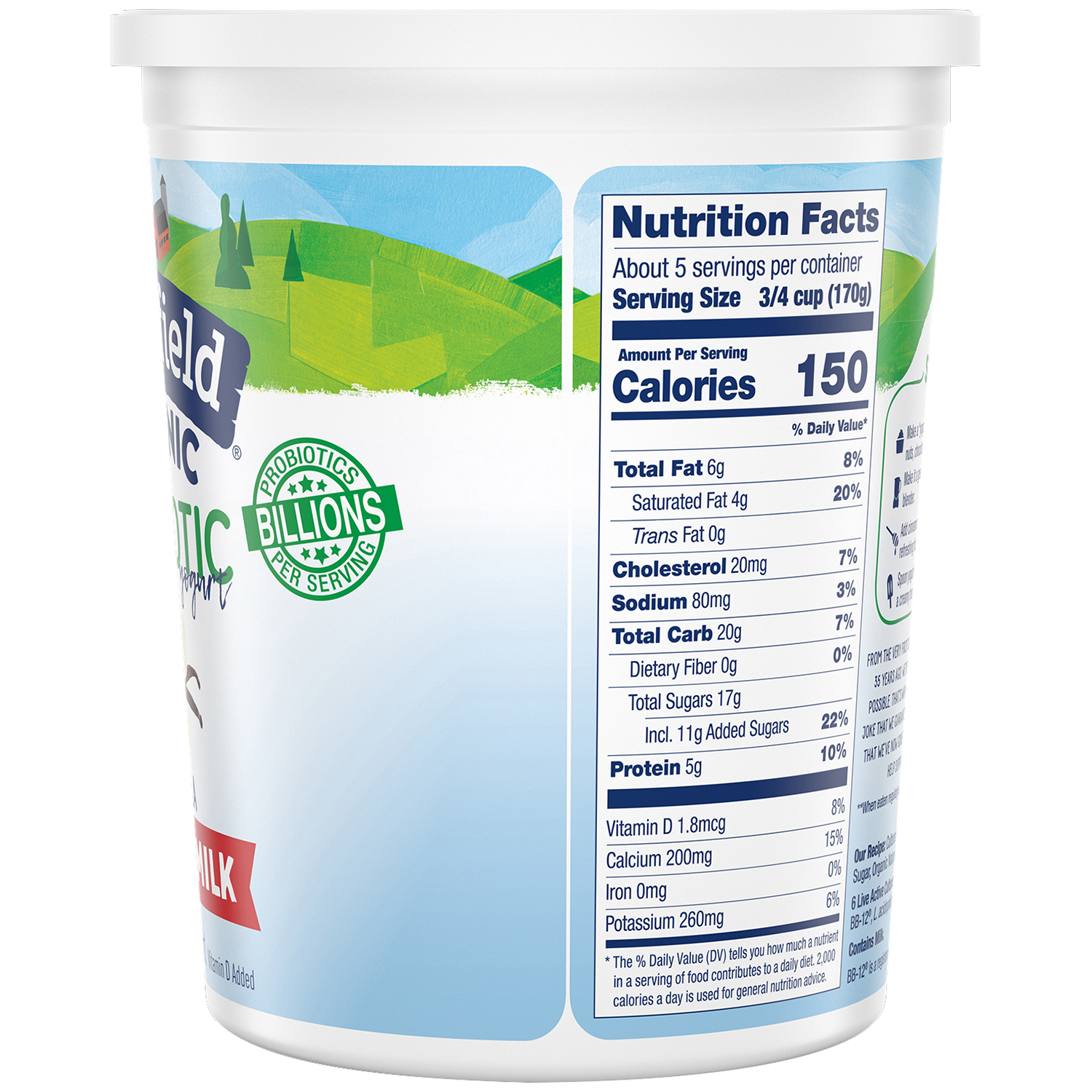 slide 3 of 4, Stonyfield Organic Whole Milk Probiotic Yogurt, Vanilla, 32 oz., 32 oz