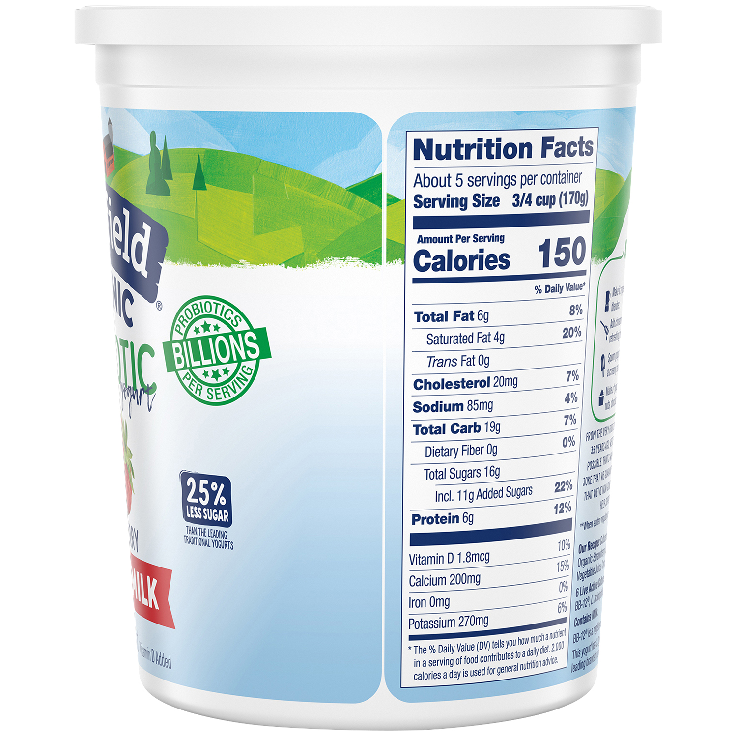 slide 3 of 4, Stonyfield Organic Whole Milk Probiotic Yogurt, Strawberry, 32 oz., 32 oz