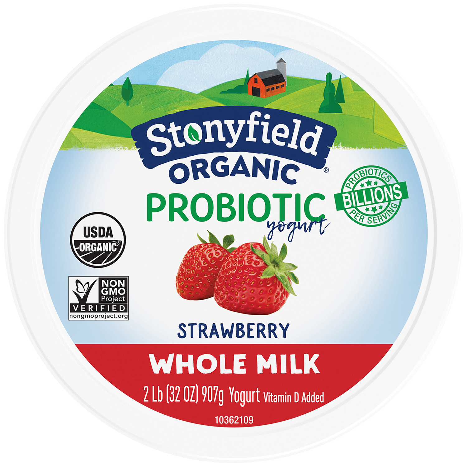 slide 4 of 4, Stonyfield Organic Whole Milk Probiotic Yogurt, Strawberry, 32 oz., 32 oz