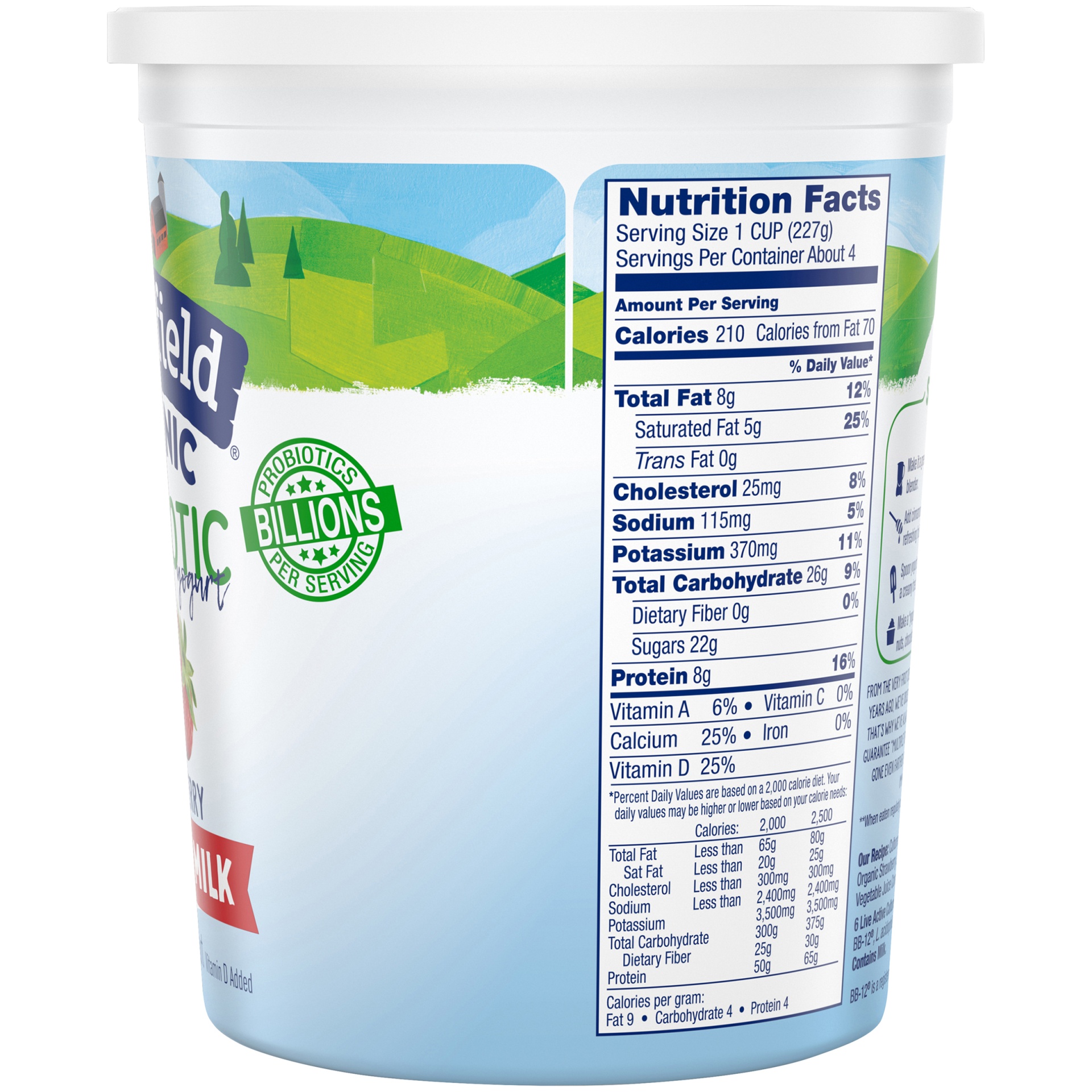 slide 3 of 6, Stonyfield Organic Whole Milk Probiotic Yogurt, Strawberry, 32 oz., 32 fl oz