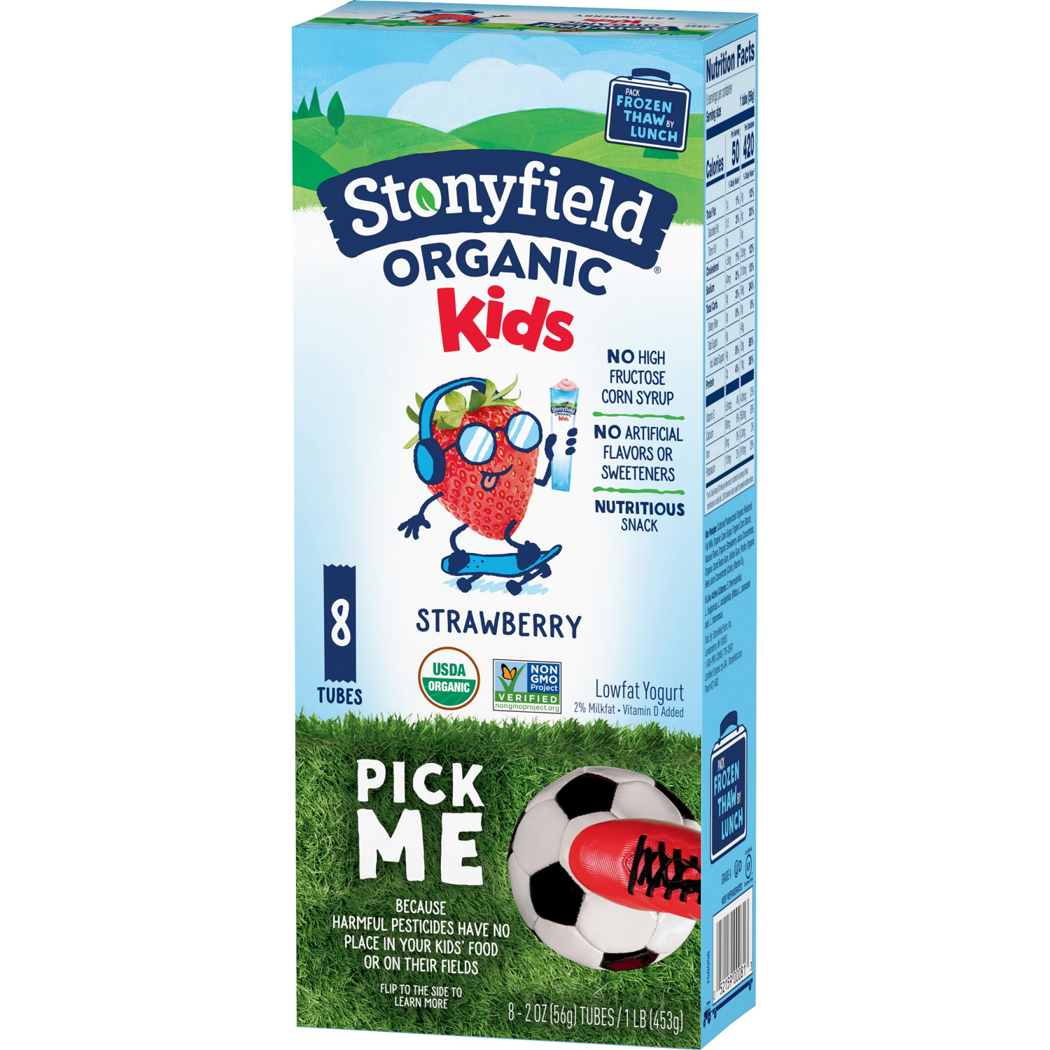 slide 3 of 5, Stonyfield Organic Reduced Fat Strawberry Yogurt 8 - 2 oz Tubes, 8 ct