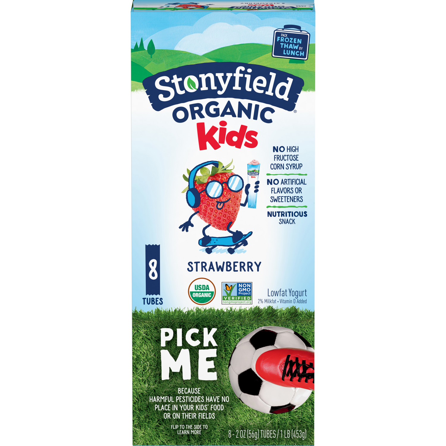 slide 1 of 5, Stonyfield Organic Reduced Fat Strawberry Yogurt 8 - 2 oz Tubes, 8 ct