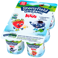 slide 8 of 17, Stonyfield Organic Kids Strawberry Vanilla & Blueberry Lowfat Yogurt Cups, 6 ct