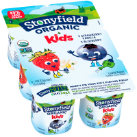 slide 9 of 17, Stonyfield Organic Kids Strawberry Vanilla & Blueberry Lowfat Yogurt Cups, 6 ct