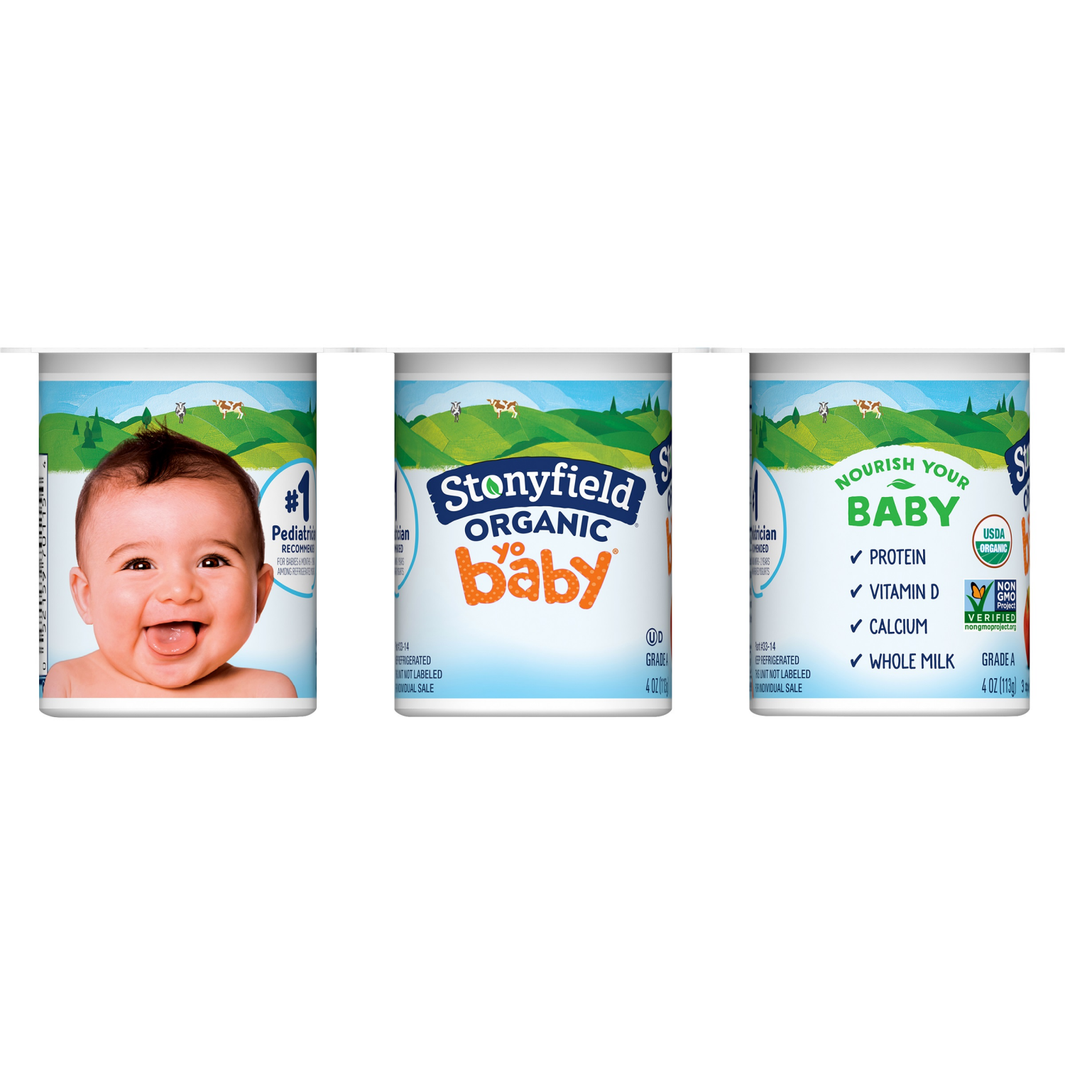 slide 2 of 5, Stonyfield Organic YoBaby 6+ Months Whole Milk Apple & Blueberry Yogurt 6 - 4 oz Cups, 6 ct