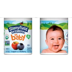 Stonyfield Organic YoBaby 6+ Months Whole Milk Apple & Blueberry Yogurt 6 - 4 oz Cups