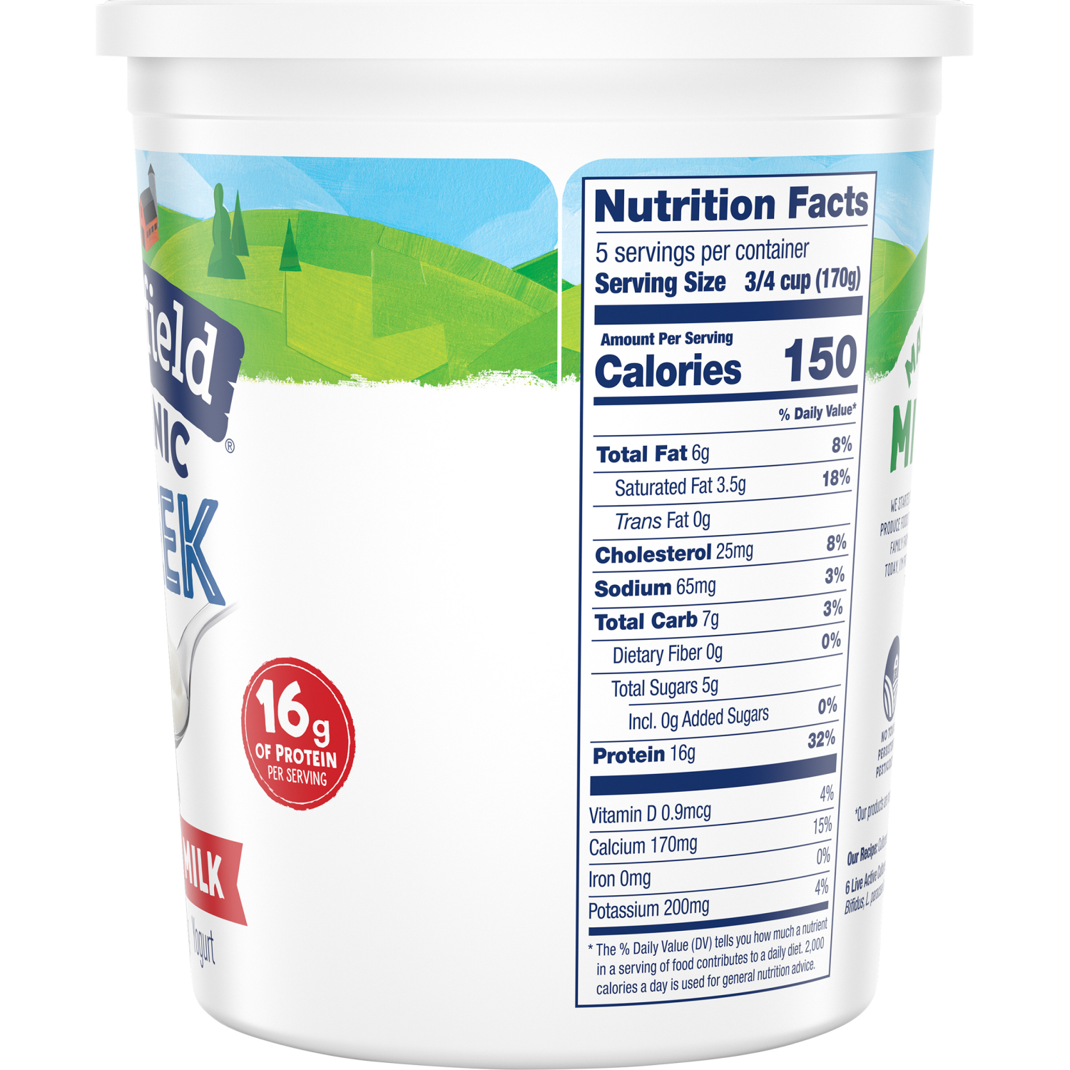 slide 4 of 5, Stonyfield Greek Organic Whole Milk Plain Yogurt 850 g, 30 oz