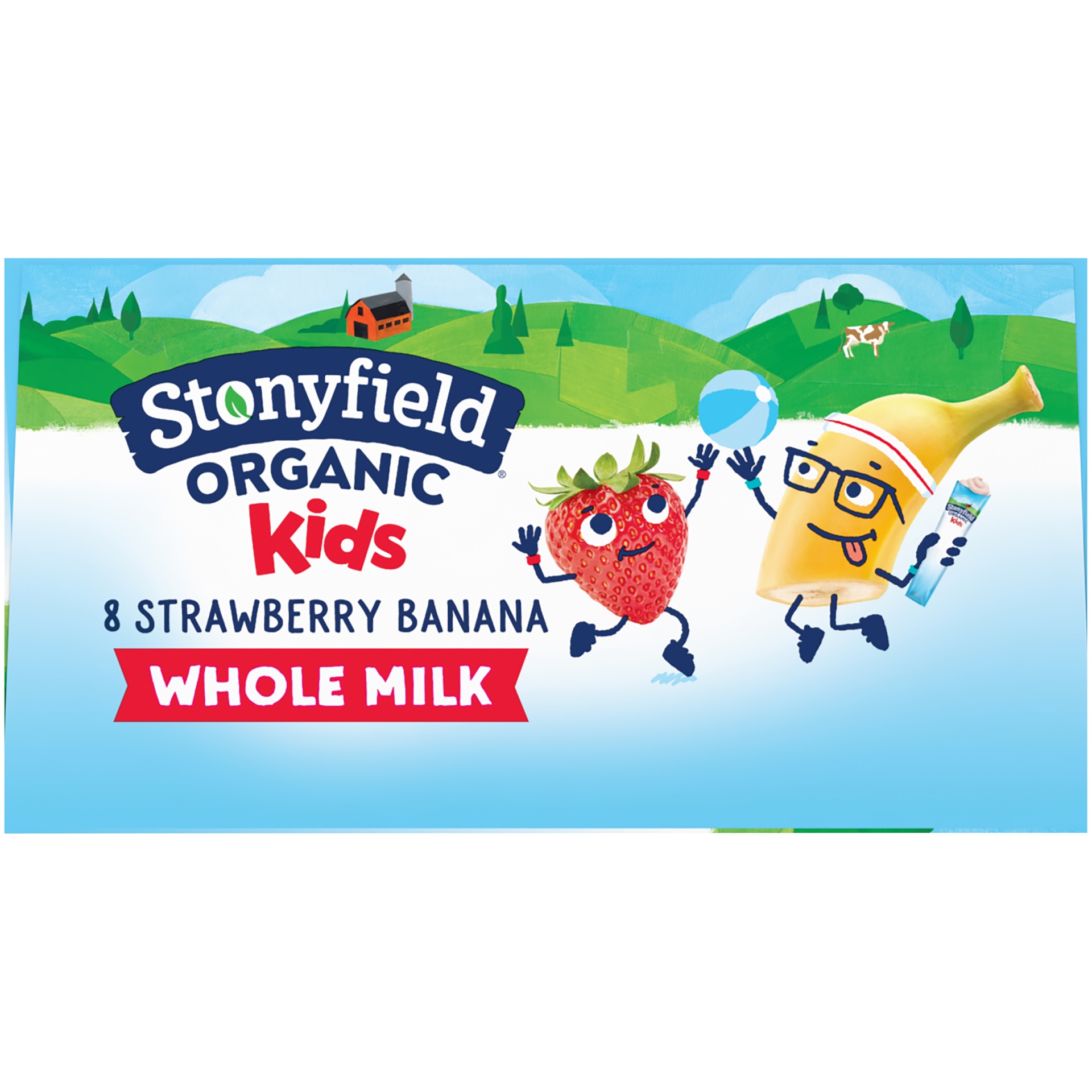 slide 2 of 2, Stonyfield Organic Kids Reduced Fat Yogurt Tubes, Strawberry Banana, 8ct, 8 ct; 2 oz