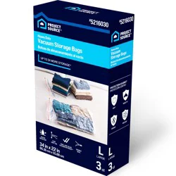 Project Source Large Shrink-Pak 3 -Count Large Heavy Duty Clear Vacuum Seal All-purpose Storage Bag ( 34-in H x 22-in W )