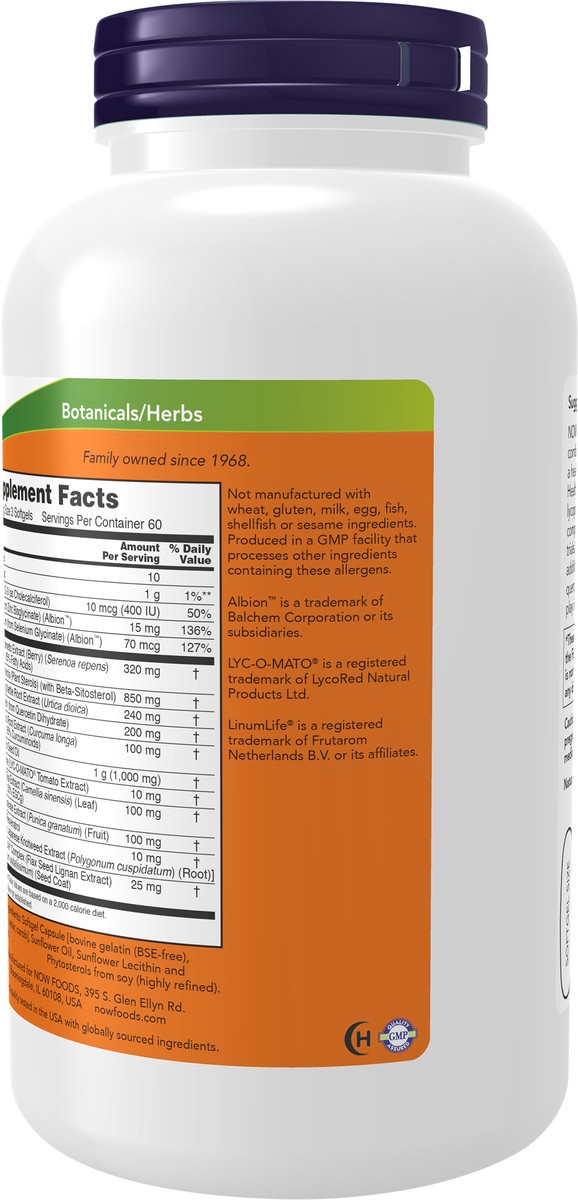 slide 4 of 4, NOW Prostate Health Clinical Strength - 180 Softgels, 180 ct