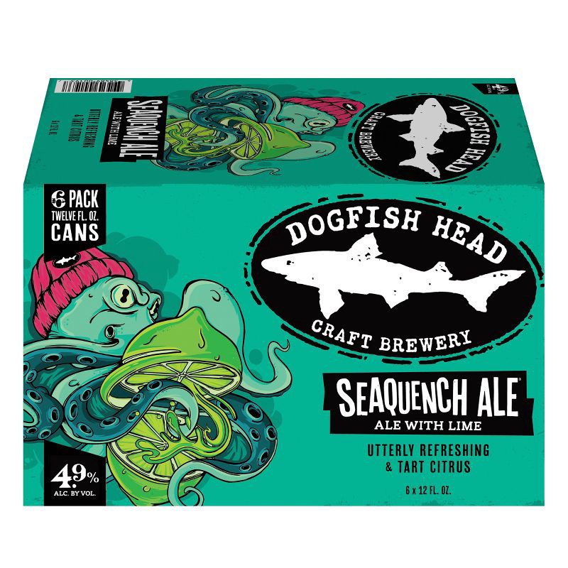 slide 4 of 9, Dogfish Head SeaQuench Ale Session Sour Beer - 6pk/12 fl oz Cans, 6 ct; 12 fl oz