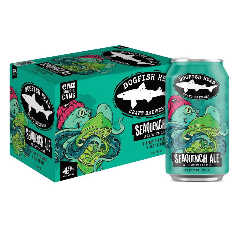 slide 1 of 9, Dogfish Head SeaQuench Ale Session Sour Beer - 6pk/12 fl oz Cans, 6 ct; 12 fl oz