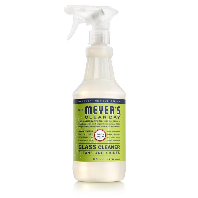 slide 1 of 9, Mrs. Meyer's Clean Day Lemon Verbena Scented Glass Cleaner - 24 fl oz: Streak-Free Liquid for Windows & Mirrors, 24 fl oz