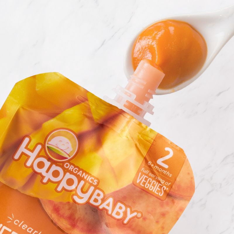 slide 2 of 4, Happy Family HappyBaby Clearly Crafted Sweet Potatoes Mangos & Carrots Baby Food - 4oz, 4 oz