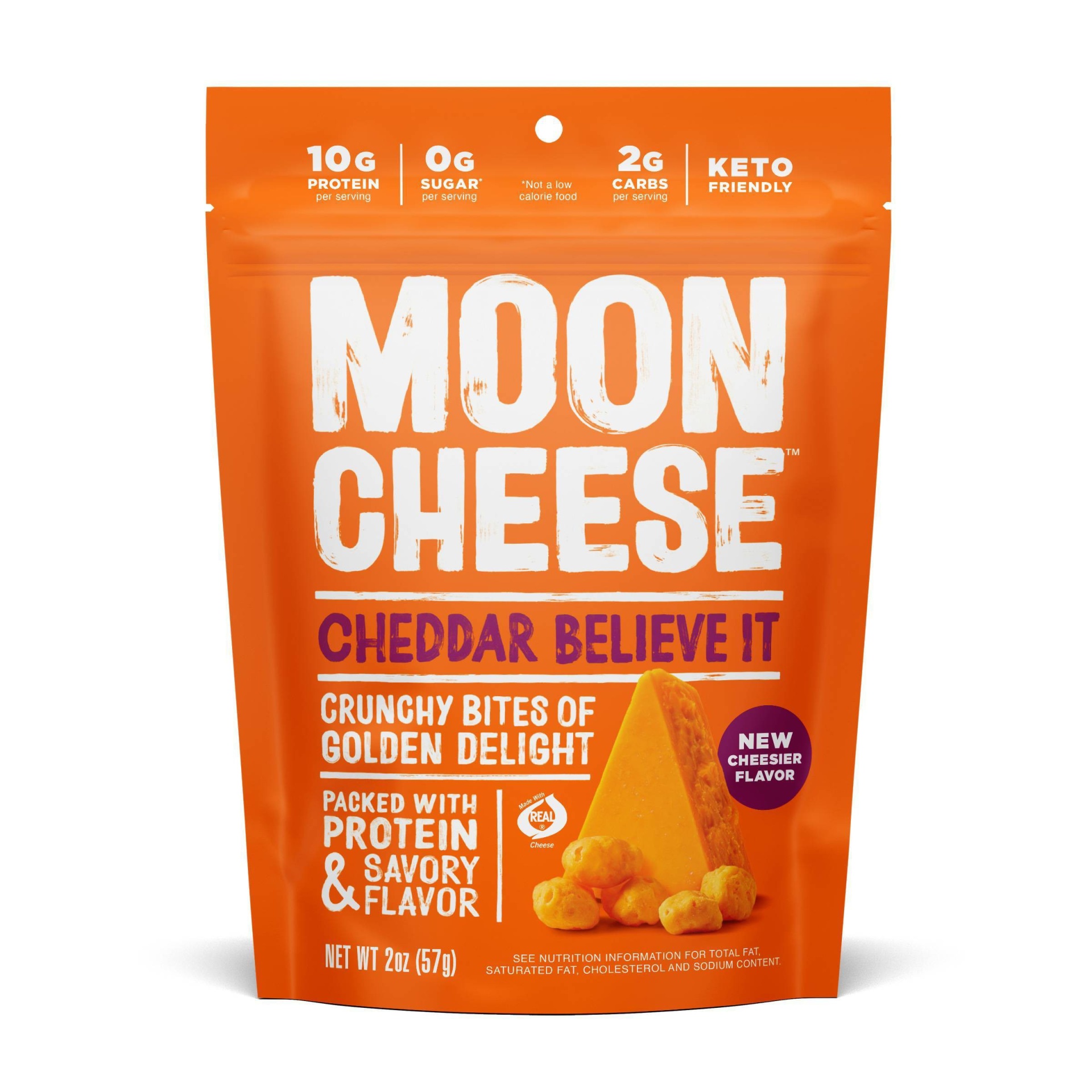 slide 1 of 4, Moon Cheese Cheddar Natural & Crunchy Cheese Snack, 2 oz