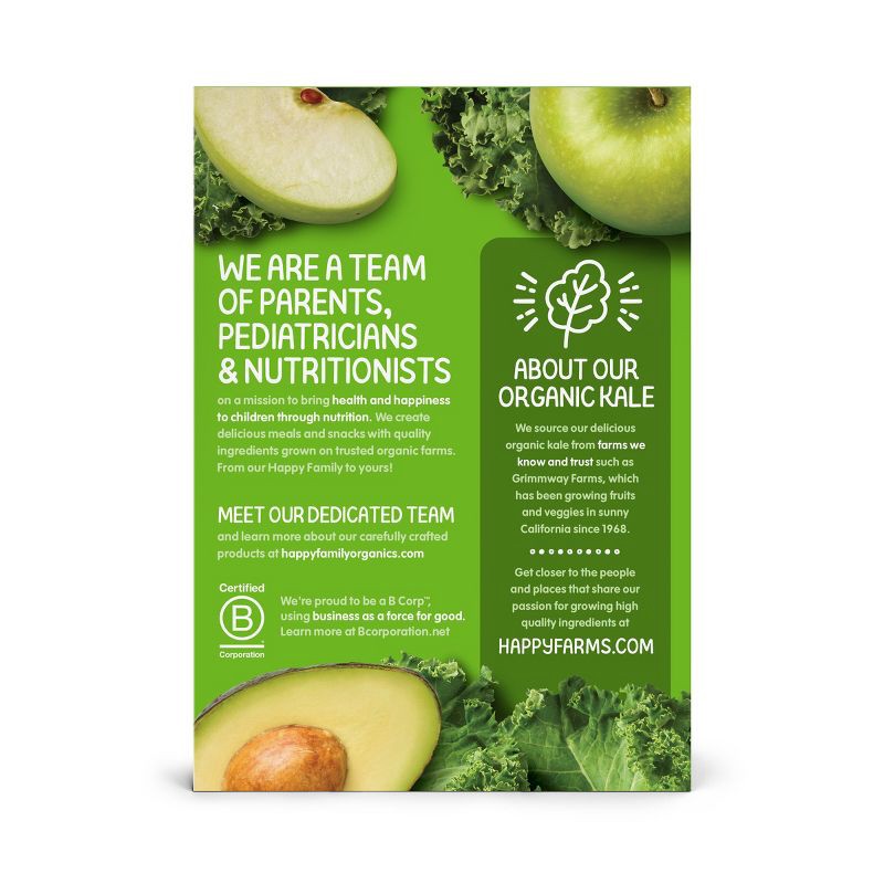 slide 3 of 6, Happy Family Happy Baby Organics Clearly Crafted Stage 2 Apples, Kale & Avocados 4pk 4oz, 4 ct; 4 oz