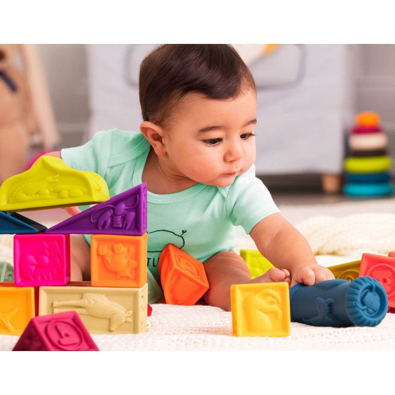 slide 2 of 7, B. baby B. toys Educational Baby Blocks - Elemenosqueeze, 1 ct