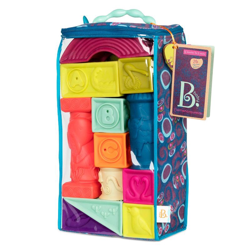 slide 7 of 7, B. baby B. toys Educational Baby Blocks - Elemenosqueeze, 1 ct