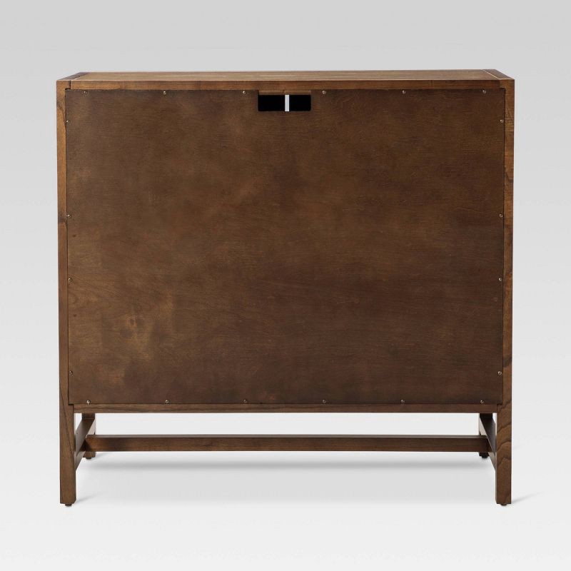 slide 5 of 12, Warwick 2 Door Cabinet Brown - Threshold™: Transitional Style, Adjustable Shelves, Wood Veneer Finish, 1 ct