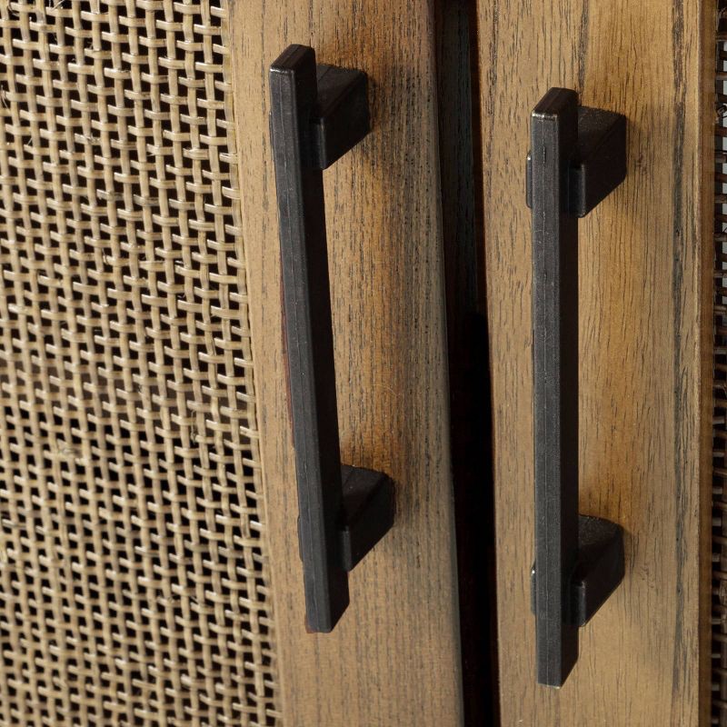 slide 9 of 12, Warwick 2 Door Cabinet Brown - Threshold™: Transitional Style, Adjustable Shelves, Wood Veneer Finish, 1 ct
