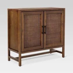 Warwick 2 Door Cabinet Brown - Threshold™: Transitional Style, Adjustable Shelves, Wood Veneer Finish