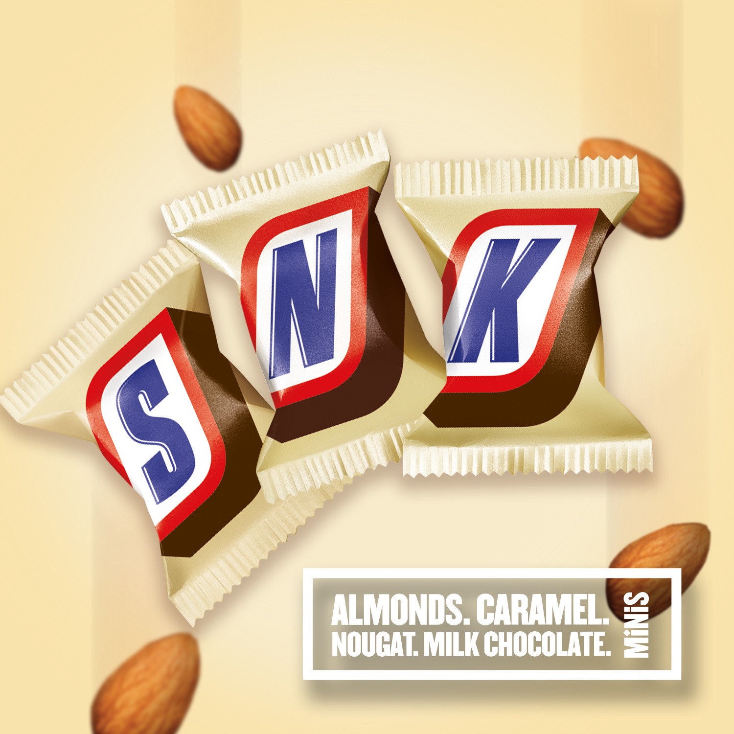 slide 3 of 3, Snickers Almond Minis Size Chocolate Candy Bars 8.9-Ounce Sharing Size Bag, 8.9 oz