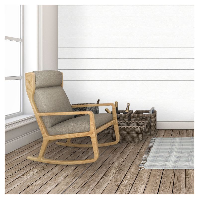 slide 5 of 6, Textured Shiplap Peel & Stick Wallpaper White - Threshold™: Removable Vinyl, Wood Grain, Stain-Resistant, Washable, 1 ct