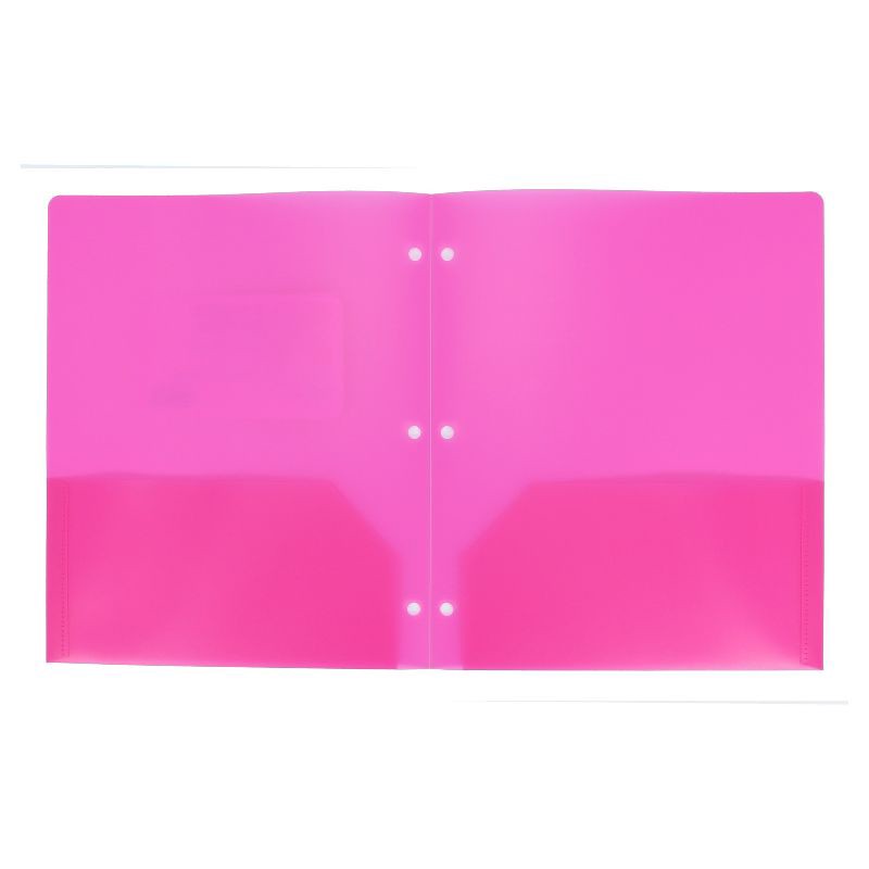 slide 2 of 3, 2 Pocket Plastic Folder Pink - up&up™, 1 ct