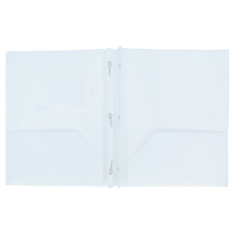 slide 2 of 3, 2 Pocket Plastic Folder with Prongs White - up&up™, 1 ct
