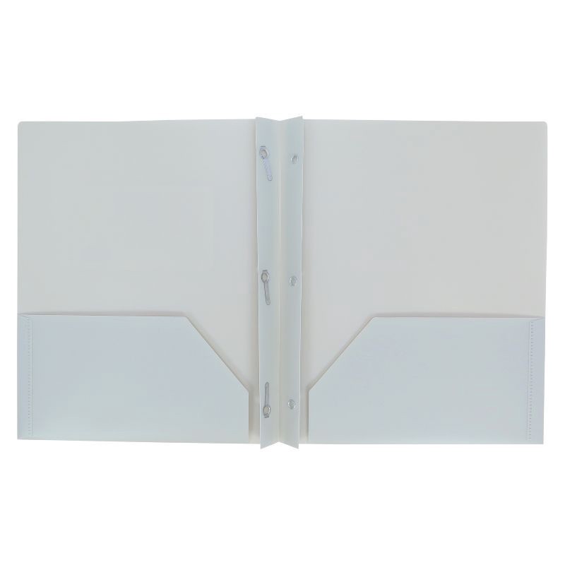 slide 2 of 3, 2 Pocket Plastic Folder with Prongs Gray - up&up™, 1 ct
