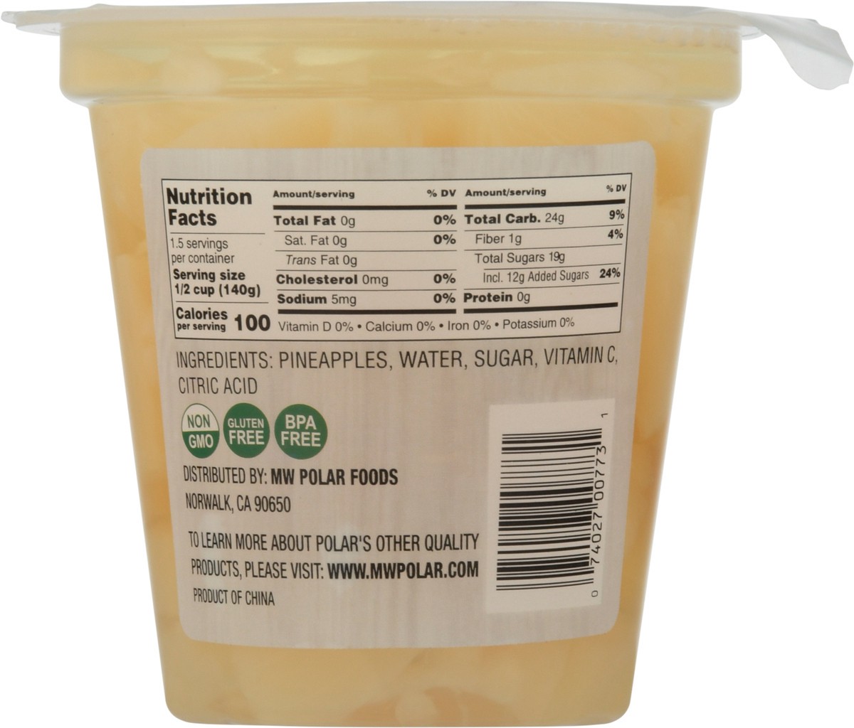 slide 12 of 13, MW Polar Tidbit Pineapples in Light Syrup 7 oz, 7 oz
