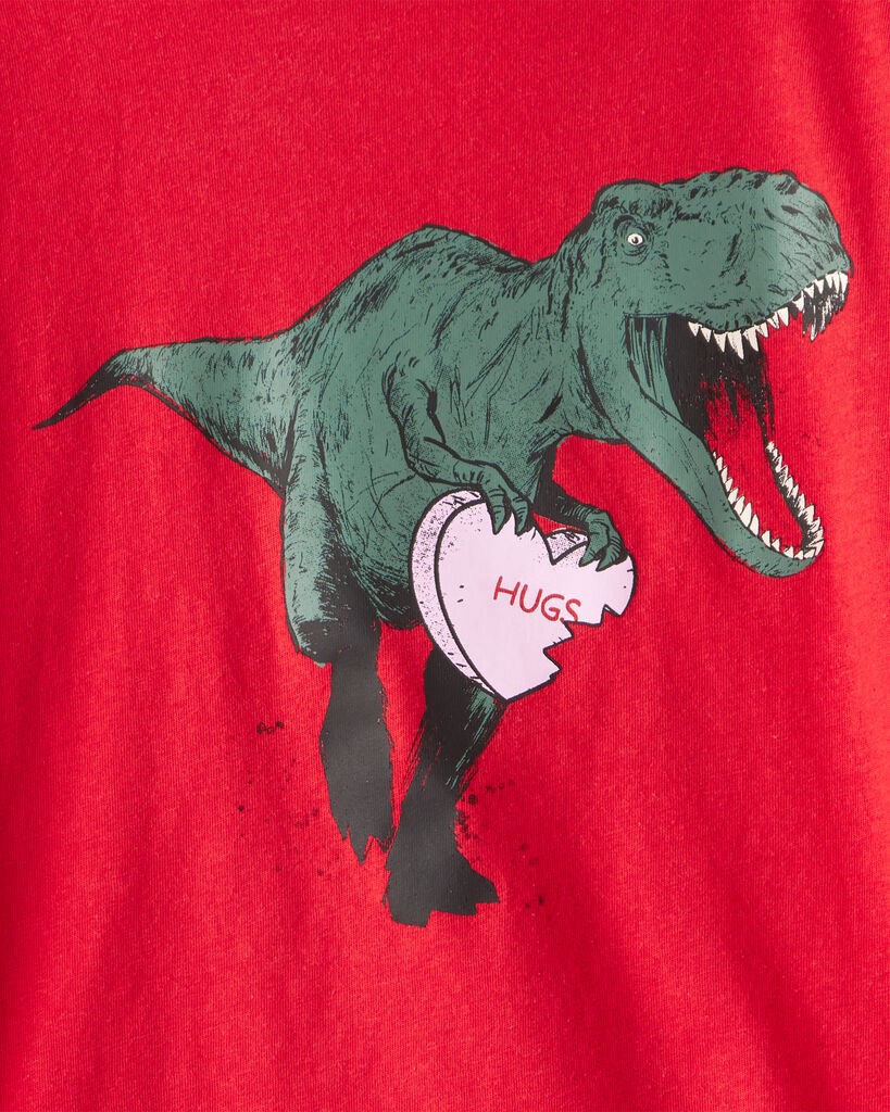 slide 2 of 2, Carters Boys Dinosaur Long-Sleeve Graphic Tee - Red Red XL, 1 ct