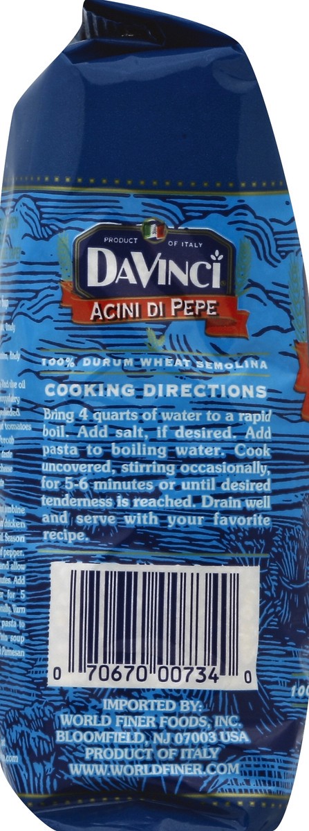 slide 6 of 6, Davinci Acini Di Pepe Pasta, 16 oz