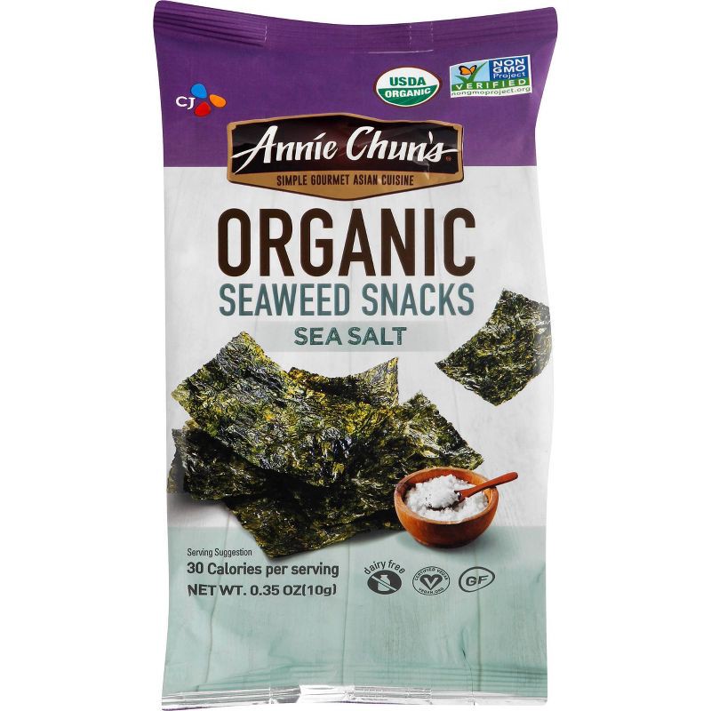 slide 1 of 4, Annie Chuns Annie Chun's Organic Seaweed Snacks Sea Salt 0.35oz, 0.35 oz