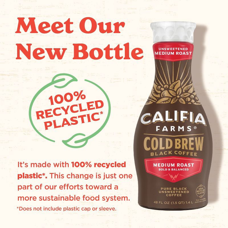 slide 2 of 6, Califia Farms Pure Black Medium Roast Cold Brew Coffee - 48 fl oz, 48 fl oz