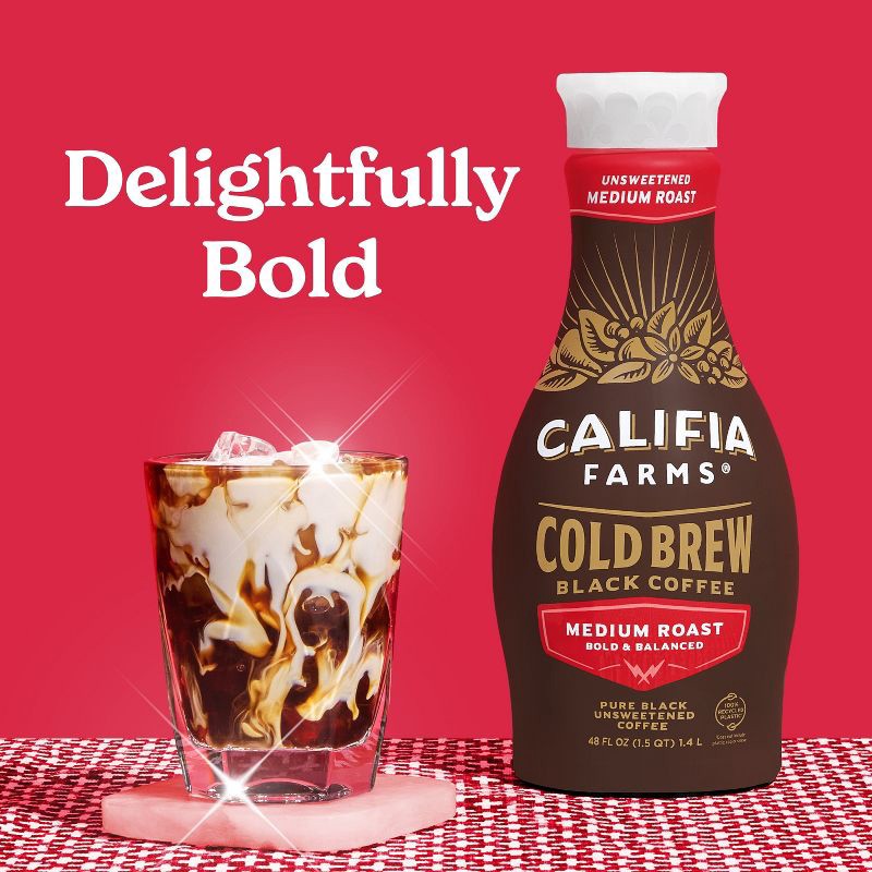 slide 3 of 9, Califia Farms Pure Black Medium Roast Cold Brew Coffee - 48 fl oz, 48 fl oz