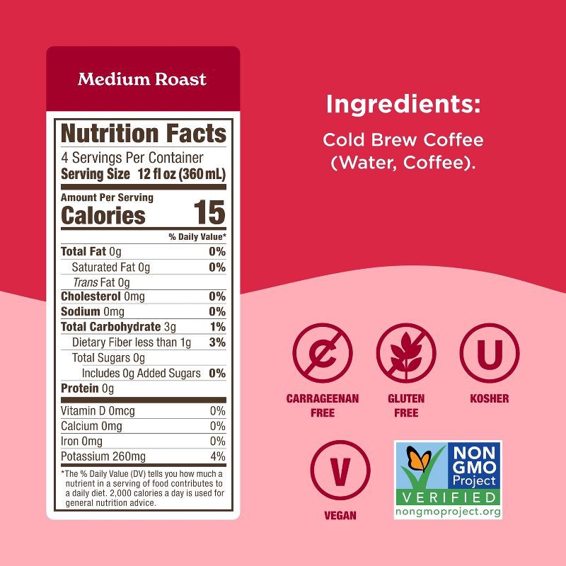 slide 6 of 9, Califia Farms Pure Black Medium Roast Cold Brew Coffee - 48 fl oz, 48 fl oz